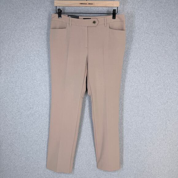 Jones New York Women's Dress Pants Tan Stucco Size 4 Ankle Stretch Flat Front - Picture 1 of 14